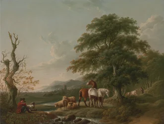 Landschaft mit einem Schäfer